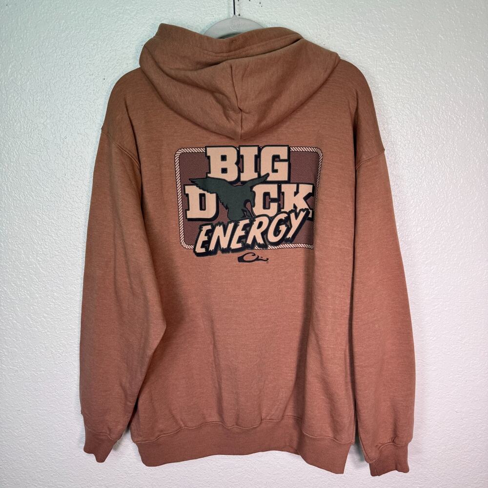 Drake Waterfowl Hoodie Mens Large Big Duck Energy Hunt Graphic Soft Sweater NEW